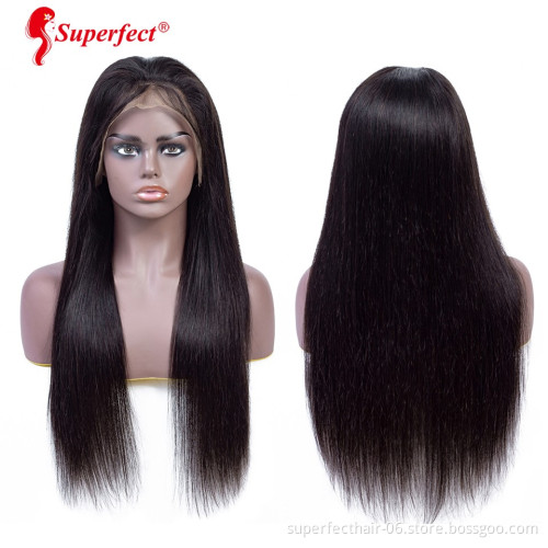 Wholesale 360 Lace Frontal Wigs For Black Women With Baby Hair High Density Silk Straight Human Hair 360 Lace Frontal wigs